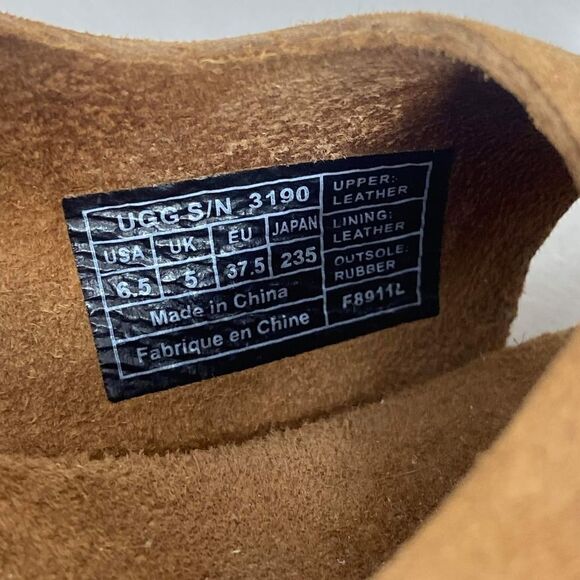 Ugg women's US 6,5 Suede wooden Wedge Hazel Platform Slingback Sandals Shoes - Picture 13 of 13